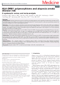 Cover page: HLA-DRB1 polymorphisms and alopecia areata disease risk: A systematic review and meta-analysis.