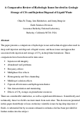 Cover page: A Comparative Review of Hydrologic Issues Involved in Geologic Storage of CO2 and Injection Disposal of Liquid Waste