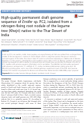 Cover page: High-quality permanent draft genome sequence of Ensifer sp. PC2, isolated from a nitrogen-fixing root nodule of the legume tree (Khejri) native to the Thar Desert of India