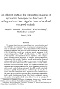 Cover page: An efficient method for calculating maxima of symmetric homogeneous 
functions of orthogonal matrices: Applications to localized occupied 
orbitals