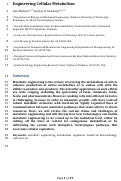 Cover page: Engineering Cellular Metabolism