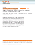 Cover page: Single-photon test of hyper-complex quantum theories using a metamaterial