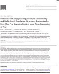 Cover page: Persistence of Amygdala–Hippocampal Connectivity and Multi-Voxel Correlation Structures During Awake Rest After Fear Learning Predicts Long-Term Expression of Fear