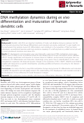 Cover page: DNA methylation dynamics during ex vivo differentiation and maturation of human dendritic cells