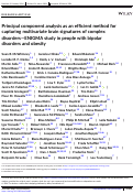 Cover page: Principal component analysis as an efficient method for capturing multivariate brain signatures of complex disorders-ENIGMA study in people with bipolar disorders and obesity.