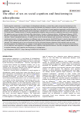 Cover page: The effect of sex on social cognition and functioning in schizophrenia.