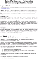Cover page: Scentific Review of "Integrated Structured Light Architectures"