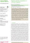 Cover page: Population genomics perspectives on convergent adaptation