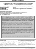 Cover page: Perception of the risks of Ebola, Enterovirus-E68 and Influenza Among Emergency Department Patients