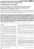 Cover page: Sorghum genome sequencing by methylation filtration.