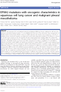 Cover page: EPHA2 mutations with oncogenic characteristics in squamous cell lung cancer and malignant pleural mesothelioma