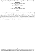 Cover page: Cognitive Flexibility Or Flexibilities? New Insights From A Classroom Study