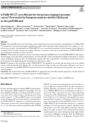 Cover page: Is PSMA PET/CT cost-effective for the primary staging in prostate cancer? First results for European countries and the USA based on the proPSMA trial.