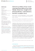 Cover page: Genomic profiles of four novel cyanobacteria MAGs from Lake Vanda, Antarctica: insights into photosynthesis, cold tolerance, and the circadian clock