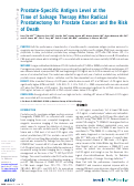 Cover page: Prostate-Specific Antigen Level at the Time of Salvage Therapy After Radical Prostatectomy for Prostate Cancer and the Risk of Death