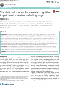 Cover page: Translational models for vascular cognitive impairment: a review including larger species