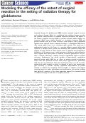 Cover page: Modeling the efficacy of the extent of surgical resection in the setting of radiation therapy for glioblastoma.