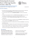 Cover page: Estimating the Economic Boost of Marriage Equality in Iowa: Sales Tax
