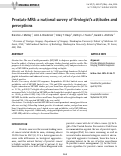 Cover page: Prostate MRI: a national survey of Urologist’s attitudes and perceptions