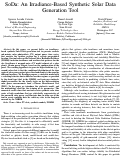 Cover page: SoDa: An Irradiance-Based Synthetic Solar Data Generation Tool