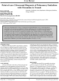 Cover page: Point-of-Care Ultrasound Diagnosis of Pulmonary Embolism with Thrombus in Transit