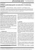 Cover page: SPREAD: spatial phylogenetic reconstruction of evolutionary dynamics