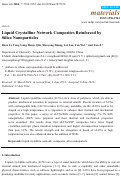 Cover page: Liquid Crystalline Network Composites Reinforced by Silica Nanoparticles