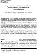 Cover page: A Hospice Rotation for Military Medical Residents: A Mixed Methods, Multi-Perspective Program Evaluation