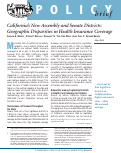 Cover page: California’s New Assembly and Senate Districts: Geographic Disparities in Health Insurance Coverage