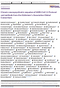 Cover page: Chronic neuropsychiatric sequelae of SARS‐CoV‐2: Protocol and methods from the Alzheimer's Association Global Consortium