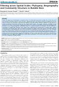 Cover page: Filtering across Spatial Scales: Phylogeny, Biogeography and Community Structure in Bumble Bees
