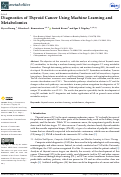 Cover page: Diagnostics of Thyroid Cancer Using Machine Learning and Metabolomics.