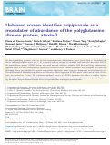 Cover page: Unbiased screen identifies aripiprazole as a modulator of abundance of the polyglutamine disease protein, ataxin-3