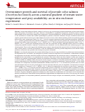 Cover page: Oversummer growth and survival of juvenile coho salmon (Oncorhynchus kisutch) across a natural gradient of stream water temperature and prey availability: an in situ enclosure experiment