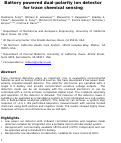 Cover page: Battery powered dual-polarity ion detector for trace chemical sensing