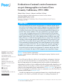 Cover page: Evaluation of animal control measures on pet demographics in Santa Clara County, California, 1993–2006