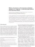 Cover page: Effects of pressure on the structure and lattice dynamics of α-glycine: a combined experimental and theoretical study