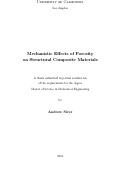 Cover page: Mechanistic Effects of Porosity on Structural Composite Materials