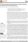 Cover page: 3D DEM Simulations and Experiments on Spherical Impactor Penetrating into the Elongated Particles