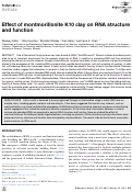 Cover page: Effect of montmorillonite K10 clay on RNA structure and function.