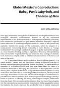 Cover page: Global Mexico’s Coproduction: <em>Babel</em>, <em>Pan’s Labyrinth</em>, and <em>Children of Men</em>