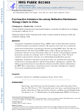 Cover page: Psychoactive Substance Use Among Methadone Maintenance Therapy Clients in China