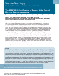 Cover page: The 2021 WHO Classification of Tumors of the Central Nervous System: a summary