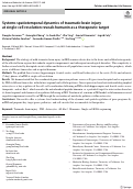 Cover page: Systems spatiotemporal dynamics of traumatic brain injury at single-cell resolution reveals humanin as a therapeutic target