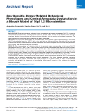 Cover page: Sex-Specific Stress-Related Behavioral Phenotypes and Central Amygdala Dysfunction in a Mouse Model of 16p11.2 Microdeletion.