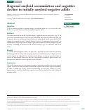 Cover page: Regional amyloid accumulation and cognitive decline in initially amyloid-negative adults