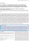 Cover page: α3* Nicotinic Acetylcholine Receptors in the Habenula-Interpeduncular Nucleus Circuit Regulate Nicotine Intake