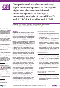 Cover page: Comparison of a voclosporin-based triple immunosuppressive therapy to high-dose glucocorticoid-based immunosuppressive therapy: a propensity analysis of the AURA-LV and AURORA 1 studies and ALMS.