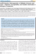 Cover page: IL2RA Genetic Heterogeneity in Multiple Sclerosis and Type 1 Diabetes Susceptibility and Soluble Interleukin-2 Receptor Production