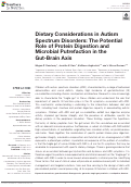 Cover page: Dietary Considerations in Autism Spectrum Disorders: The Potential Role of Protein Digestion and Microbial Putrefaction in the Gut-Brain Axis